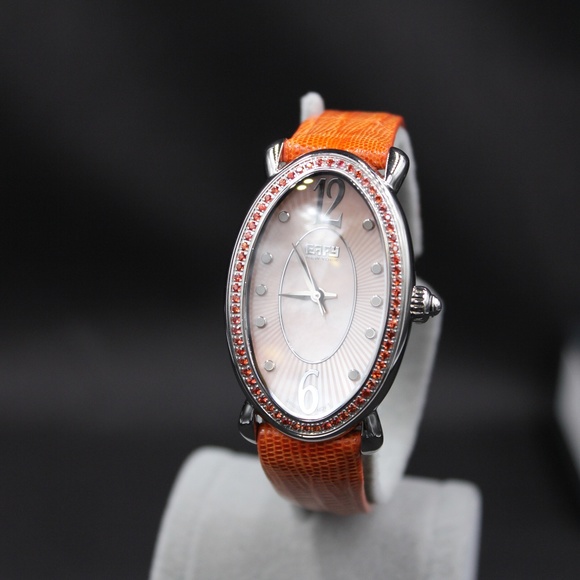 Orange Sapphire Diamond 1.90 Tcw Luxury Watch main image 6